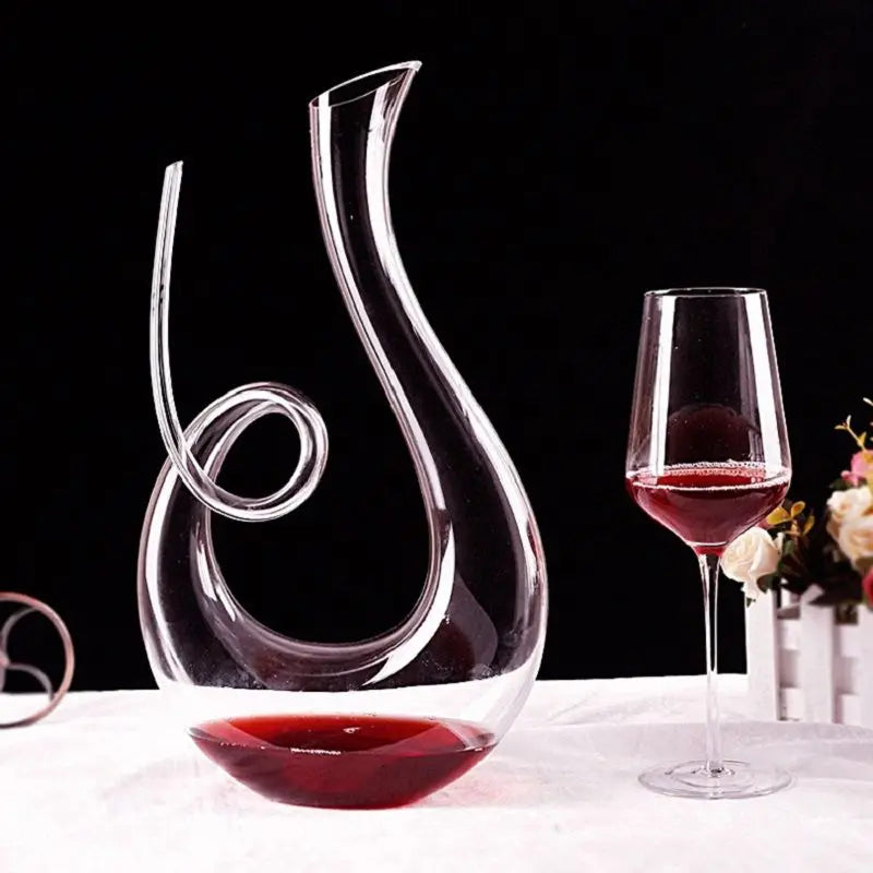 Curved Glass Wine Decanter