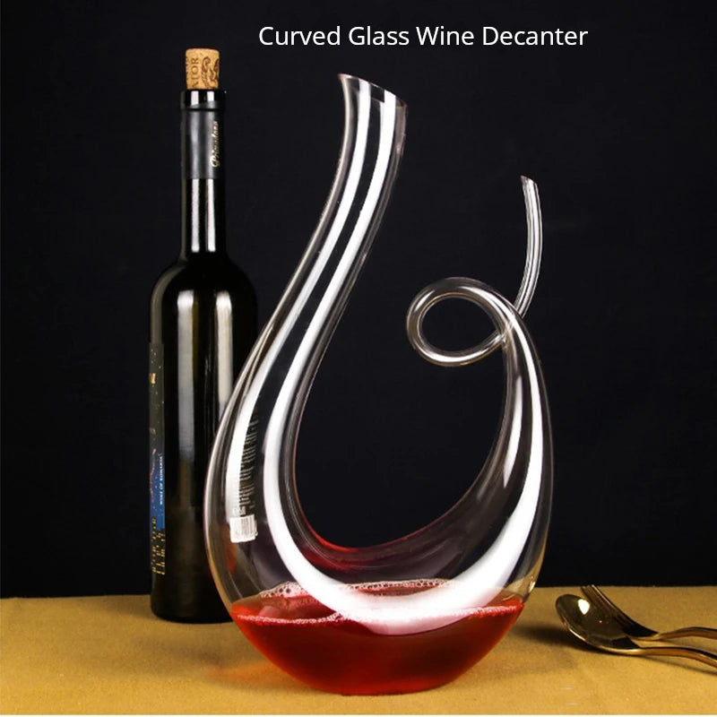 Curved Glass Wine Decanter