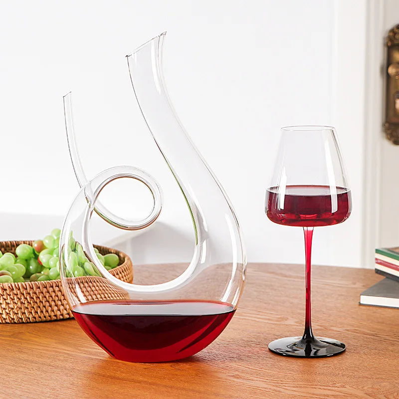 Curved Glass Wine Decanter