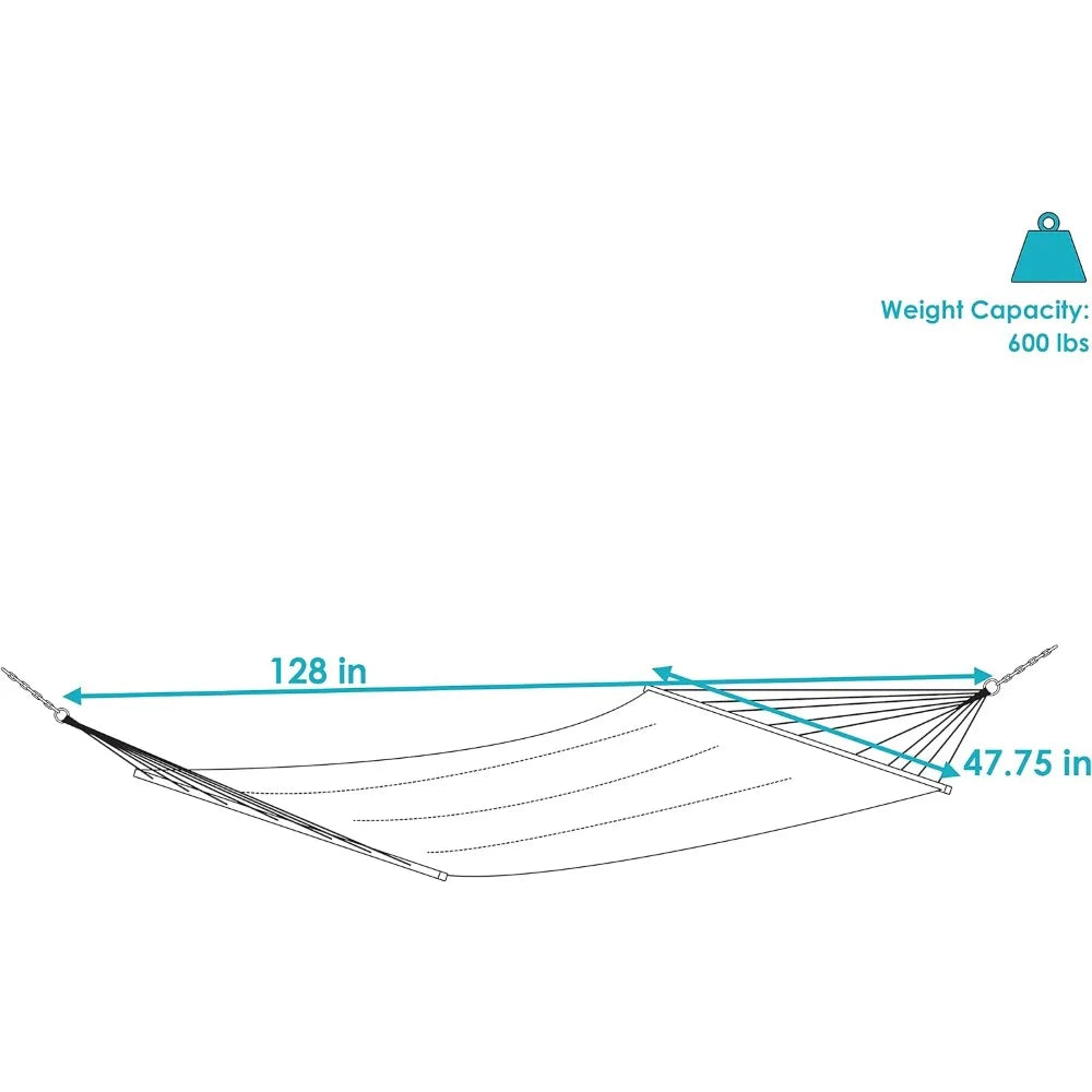 CozyHaven Dual Polyester Rope Hammock - 2 Person, 600 lbs