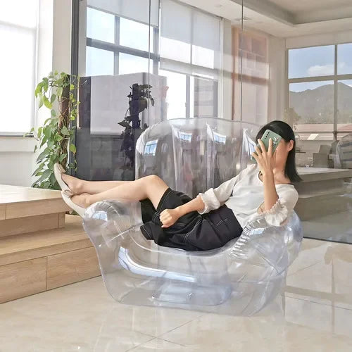 AirChair Clear Inflatable Bean Bag, Eco-Friendly Vinyl Sofa Chair - Buy Home Furniture Online at FYHO