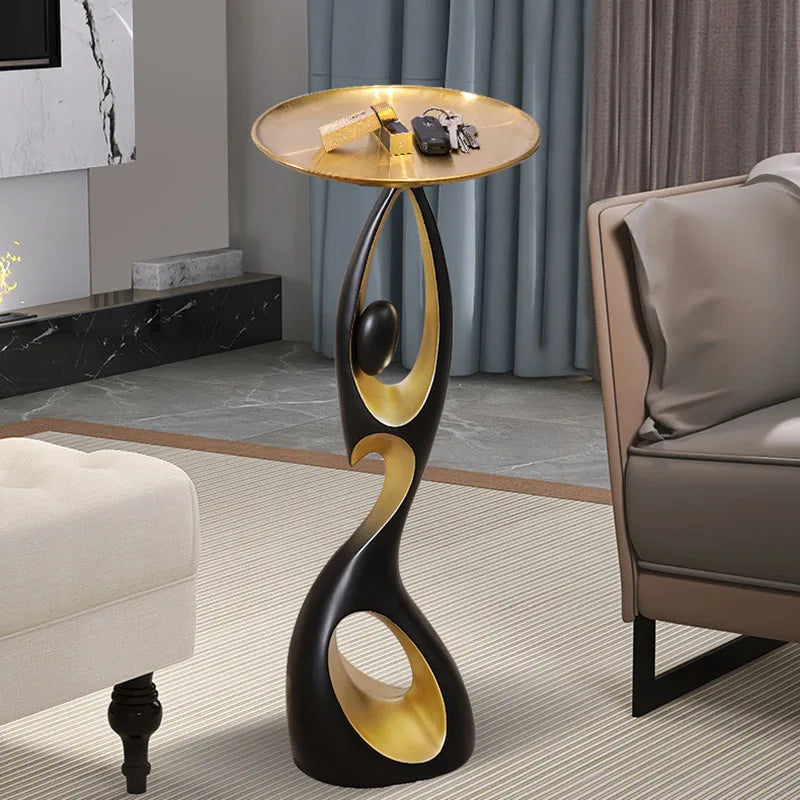 ArtCorner Modern Abstract Art Resin Sofa Side Table, 28" - Buy Home Furniture Online at FYHO