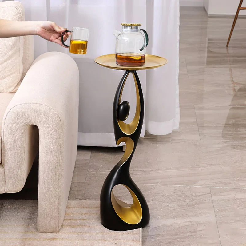 ArtCorner Modern Abstract Art Resin Sofa Side Table, 28" - Buy Home Furniture Online at FYHO