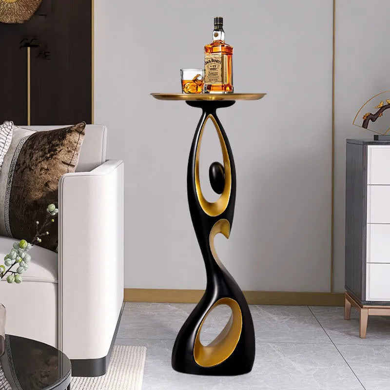 ArtCorner Modern Abstract Art Resin Sofa Side Table, 28" - Buy Home Furniture Online at FYHO