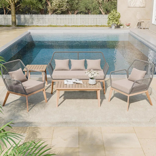 Breezy 5-Piece Patio Furniture Set | Sofa, Chairs & End Tables - Buy Home Furniture Online at FYHO