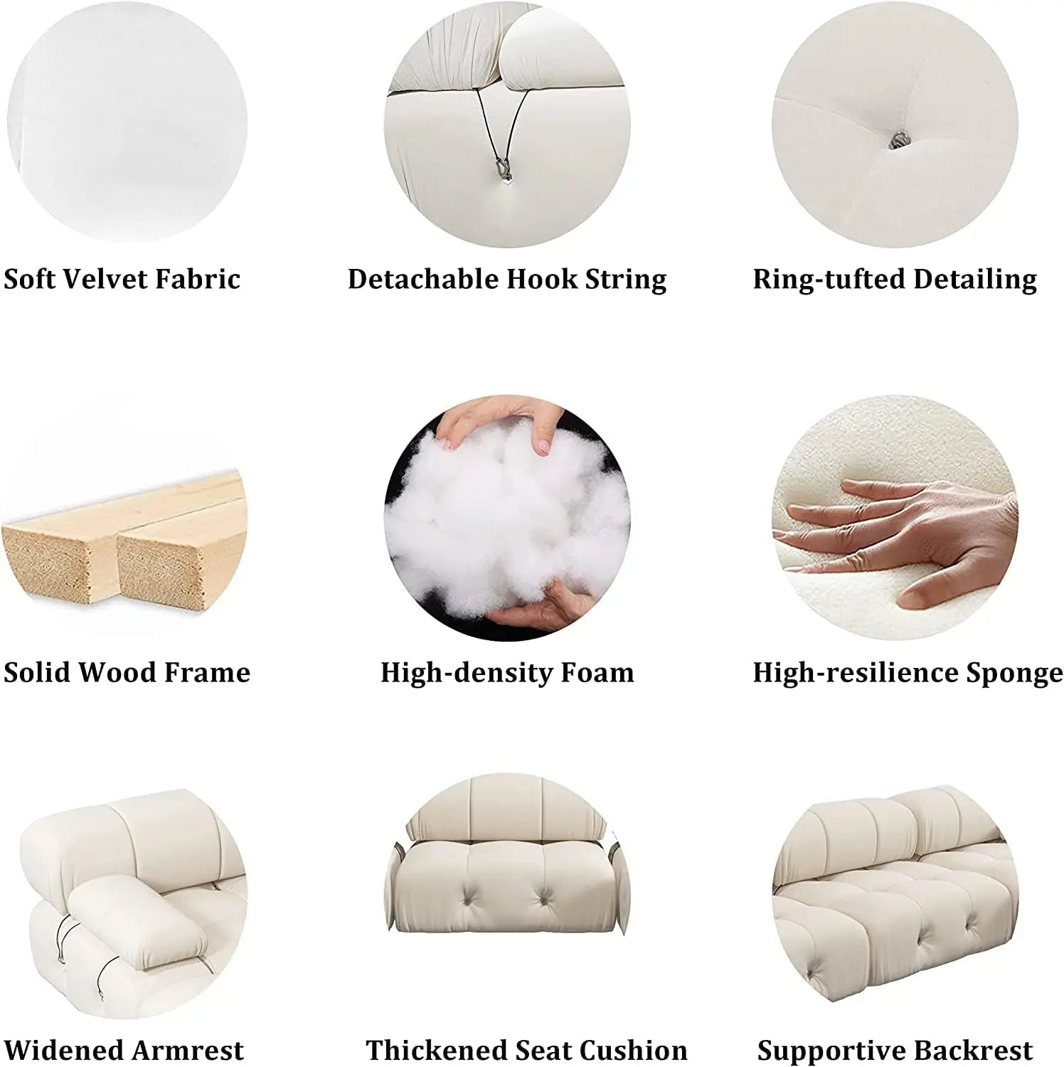 ChillPlush Modern Velvet Sofa | High-Elastic Foam Couch - Buy Home Furniture Online at FYHO