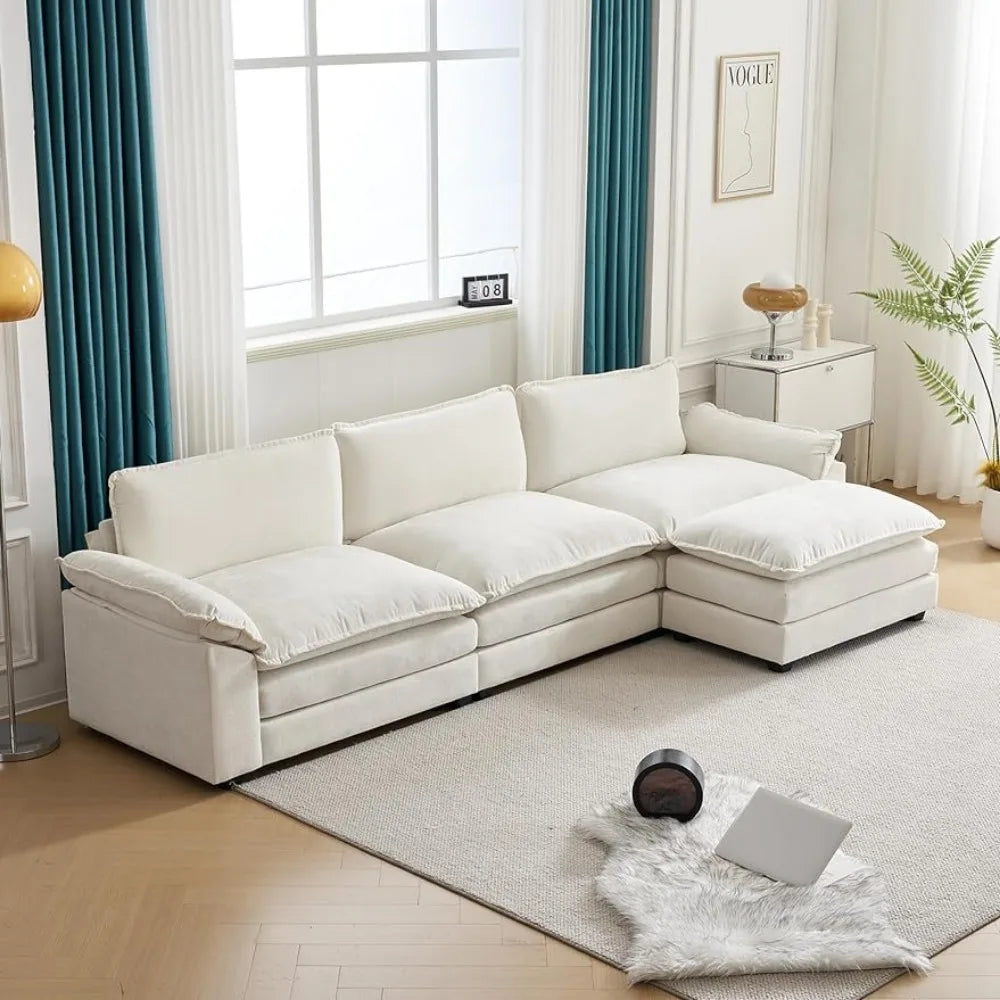 CloudLux Sectional Chaise Sofa | Chenille, Deep Seating, Plush - Buy Home Furniture Online at FYHO