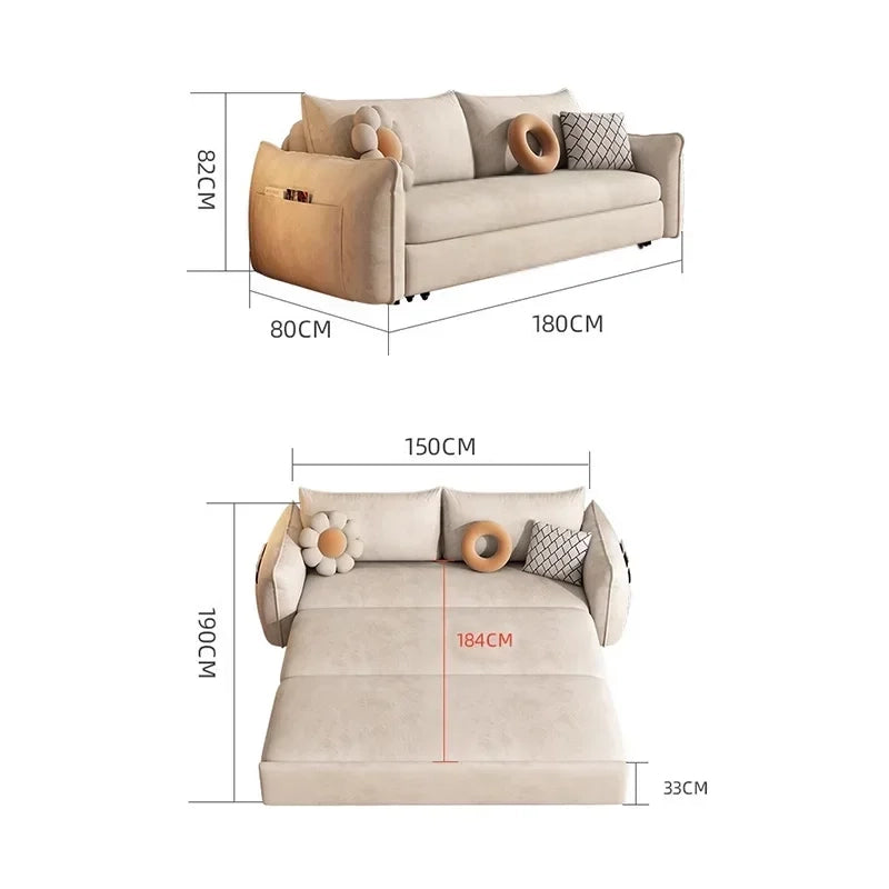 ConvertASofa Convertible Sofa Bed Beige Pull-Out Sleeper - Buy Home Furniture Online at FYHO