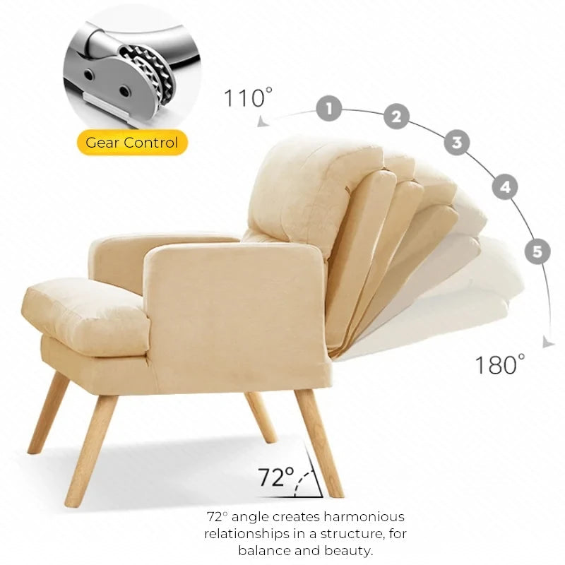 CozyRecline 180° Convertible Reclining Chair Sleeper Sofa Bed - Buy Home Furniture Online at FYHO