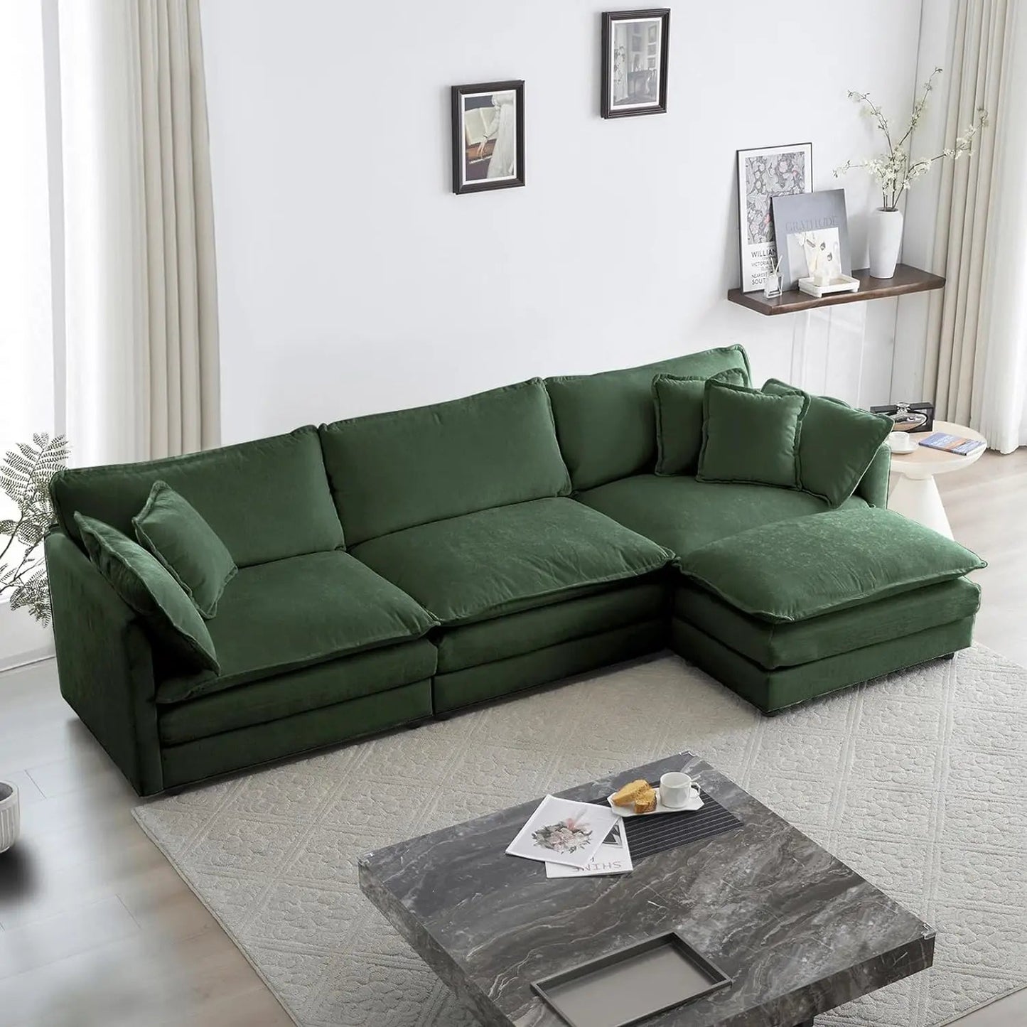 DreamCloud Modular Cloud Chaise Sofa | Chenille Sectional - Buy Home Furniture Online at FYHO