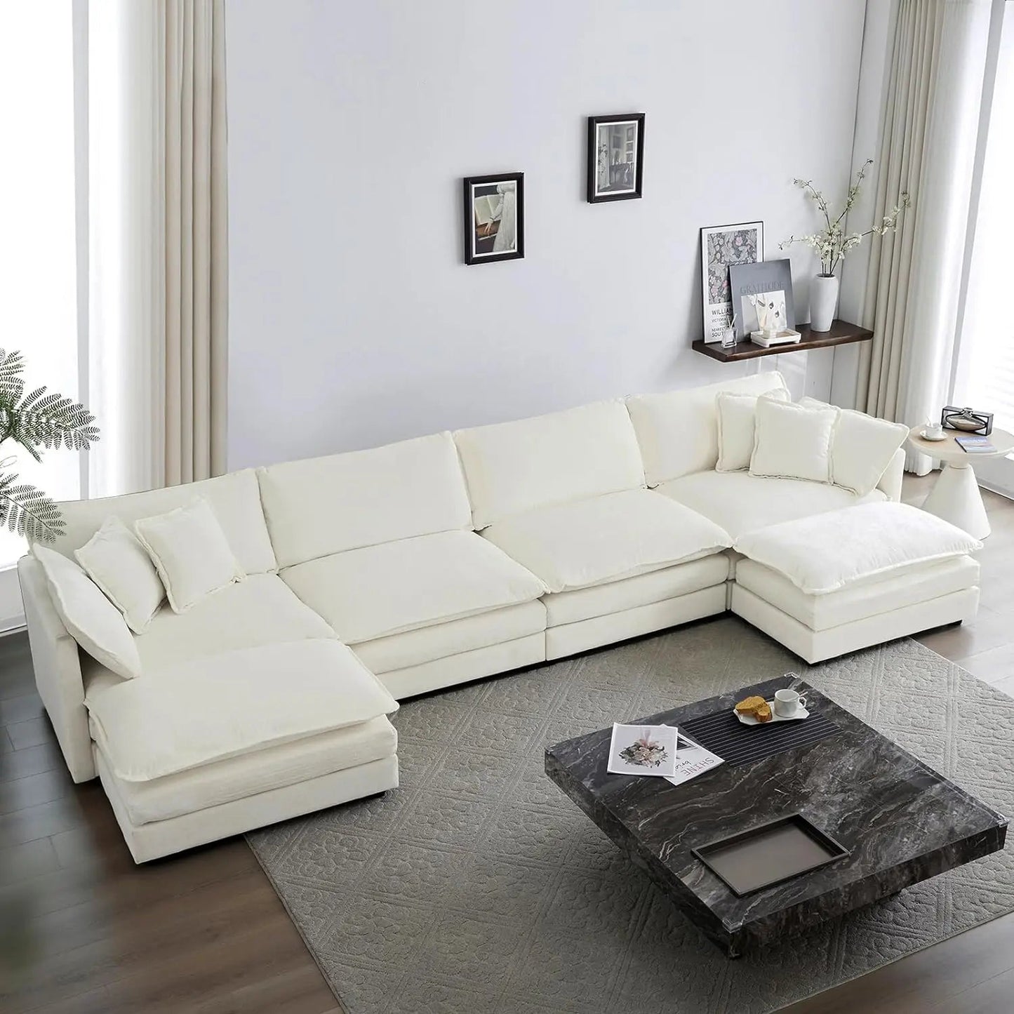 DreamCloud Modular Cloud Chaise Sofa | Chenille Sectional - Buy Home Furniture Online at FYHO