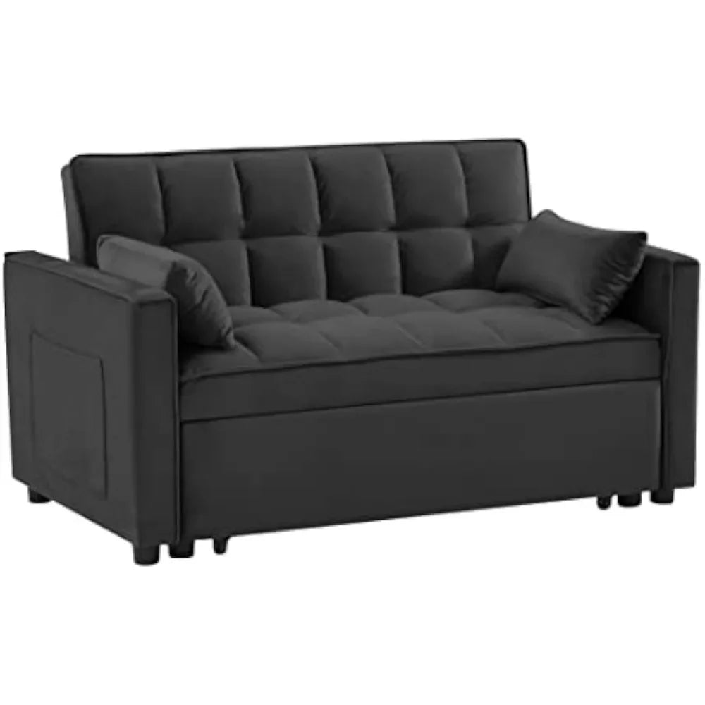 DreamFold 3-in-1 Convertible Pull-Out Velvet Sleeper Sofa Bed - Buy Home Furniture Online at FYHO