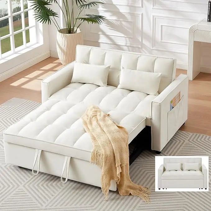 DreamFold 3-in-1 Convertible Pull-Out Velvet Sleeper Sofa Bed - Buy Home Furniture Online at FYHO