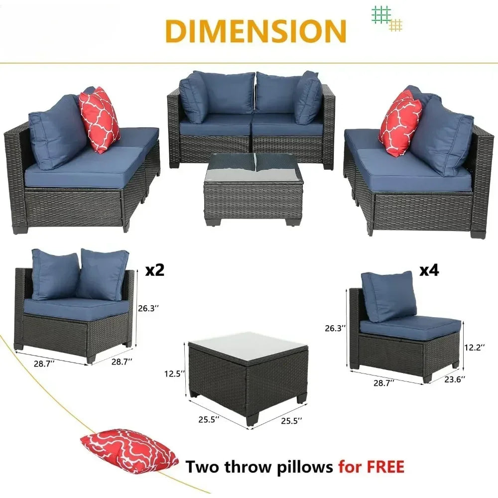 Havana Patio Sofa Set w/ Table Modular Rattan Sectional Couch - Buy Home Furniture Online at FYHO