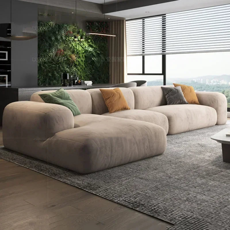 LivingPlush Modern Sofa, Cloud-Like Wabi Sabi Sectional Couch - Buy Home Furniture Online at FYHO