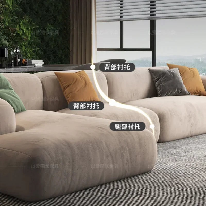 LivingPlush Modern Sofa, Cloud-Like Wabi Sabi Sectional Couch - Buy Home Furniture Online at FYHO