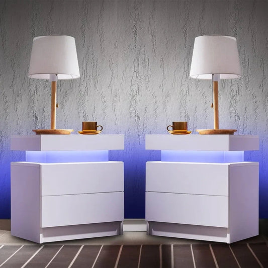 NeoStand | Futuristic Modern RGB LED Nightstand, Set of 2 - Buy Home Furniture Online at FYHO