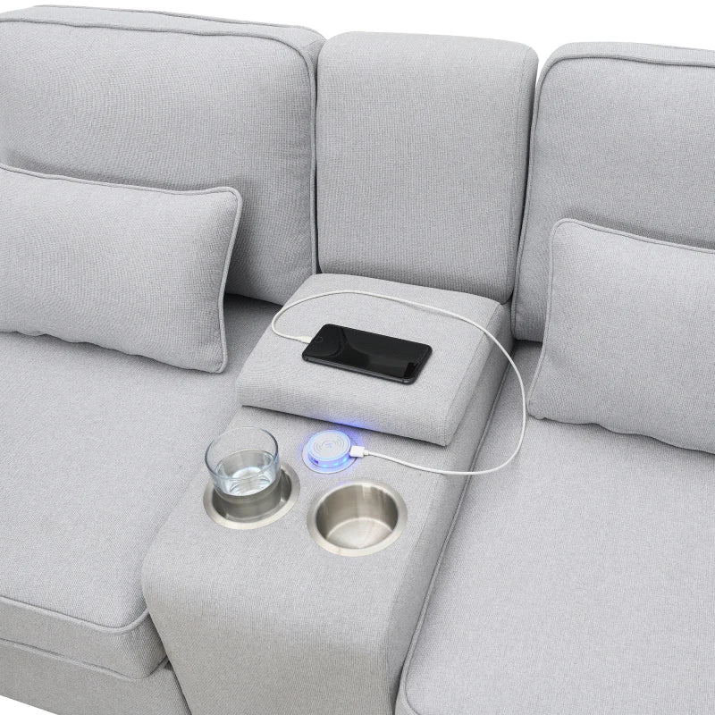 RelaxStation Modern Sofa w/ USB, Wireless Charging & Storage - Buy Home Furniture Online at FYHO