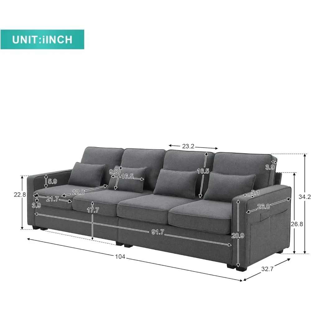 RelaxStation Modern Sofa w/ USB, Wireless Charging & Storage - Buy Home Furniture Online at FYHO