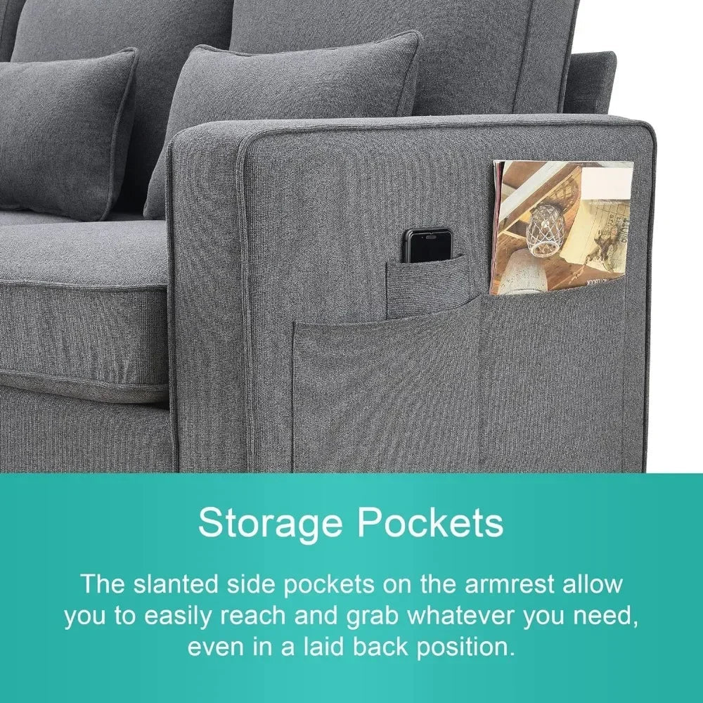 RelaxStation Modern Sofa w/ USB, Wireless Charging & Storage - Buy Home Furniture Online at FYHO