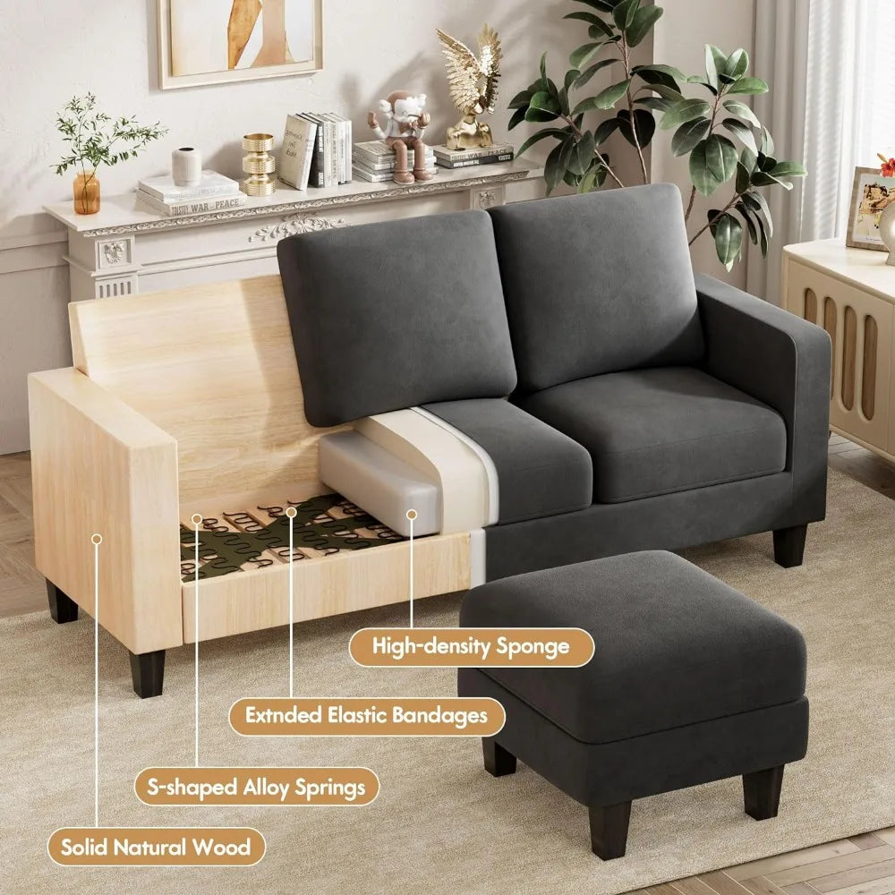 Serenae Small L-Shaped Sofa Modern Apartment Sectional Couch - Buy Home Furniture Online at FYHO