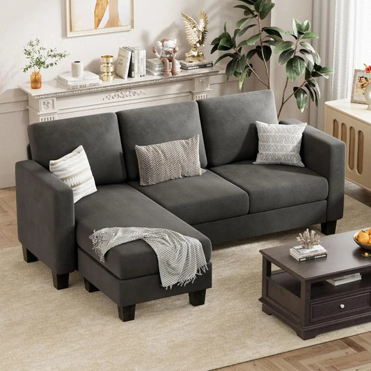 Serenae Small L-Shaped Sofa Modern Apartment Sectional Couch - Buy Home Furniture Online at FYHO