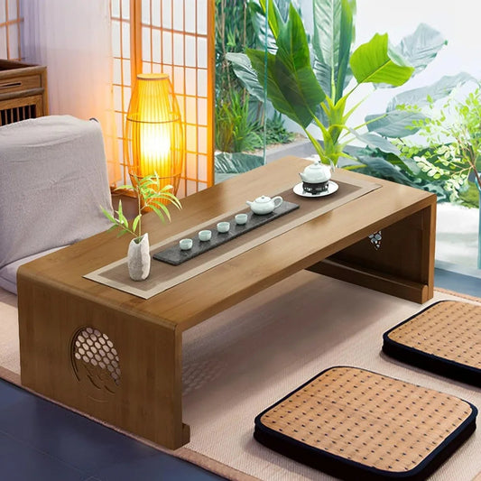 Yoriko Japanese Folding Floor Table Solid Wood Coffee & Tea - Buy Home Furniture Online at FYHO